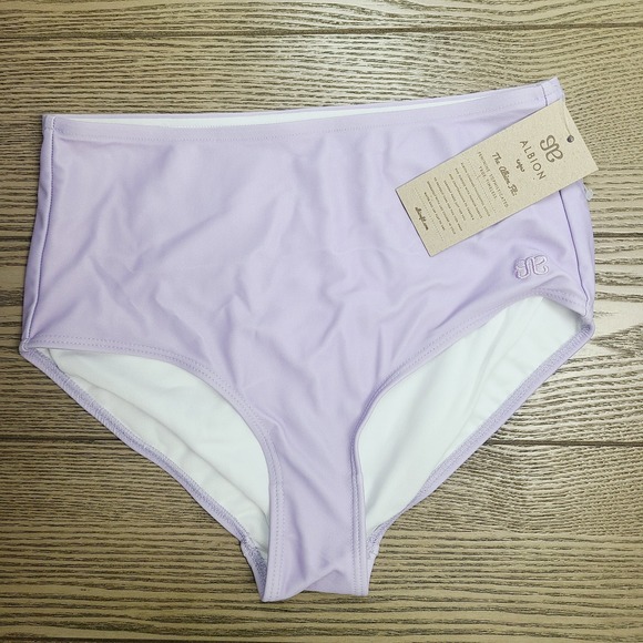 NEW Albion High-Waisted Bikini Bottoms XS Periwinkle Purple Swim Retro‎ Fit - Picture 1 of 9